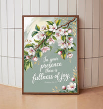 Fullness of Joy Christian Wall Art Print, Scripture Prints, Bible Verse Artwork, Vintage, Tree
