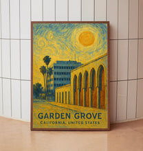 Garden Grove Poster Print, Garden Grove Travel Poster, Garden Grove Van Gogh Style Wall Art, Garden Grove, California, United States