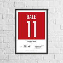 Gareth Bale Wales Legend Football Stats Print 1389629147