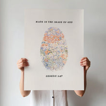 Genesis 127 Fingerprint, Christian Wall Art, Religious Baptism Gift, Trendy Decor, Bible Verse Wall Art, Printed & Shipped Giclee Poster 1882072283