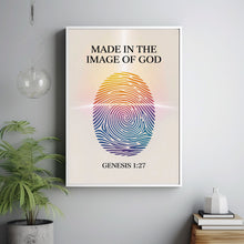 Genesis 1 27 Fingerprint, Christian Wall Art, Religious Baptism Gift, Trendy Decor1