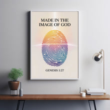Genesis 1 27 Fingerprint, Christian Wall Art, Religious Baptism Gift, Trendy Decor1
