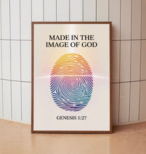 Genesis 1 27 Fingerprint, Christian Wall Art, Religious Baptism Gift, Trendy Decor1