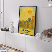 Genova Poster Print, Genova Travel Poster, Genova Van Gogh Style Wall Art, Genova, Italy