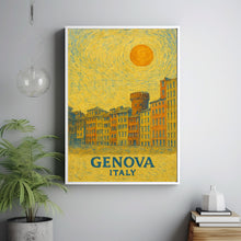 Genova Poster Print, Genova Travel Poster, Genova Van Gogh Style Wall Art, Genova, Italy