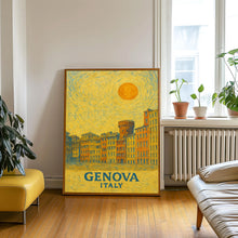Genova Poster Print, Genova Travel Poster, Genova Van Gogh Style Wall Art, Genova, Italy