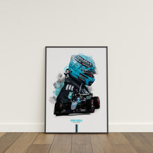 George Russell 2025 Mercedes Poster F1 Wall Art 1875517702