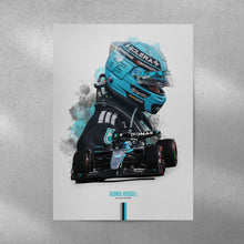 George Russell 2025 Mercedes Poster F1 Wall Art 1875517702