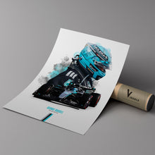 George Russell 2025 Mercedes Poster F1 Wall Art 1875517702