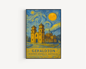Geraldton Poster Print, Geraldton Travel Poster, Geraldton Van Gogh Style Wall Art, Geraldton, Western Australia, Australia