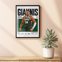 Giannis Antetokounmpo #34 Poster Greek Freak Basketball Wall Art