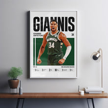 Giannis Antetokounmpo #34 Poster Greek Freak Basketball Wall Art