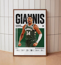 Giannis Antetokounmpo #34 Poster Greek Freak Basketball Wall Art