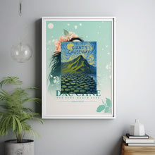 Giant_s Causeway Poster, County Antrim, Northern Ireland, Retro Travel Print, Irish Wall Art, Causeway Coast, Belfast, UNESCO, Ireland Gift