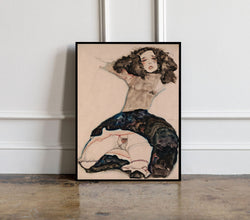 Girl with Lifted Skirt (1911), Egon Schiele Art Print, Egon Schiele Reproduction, Egon Schiele poster, Schiele wall art, Schiele wall decor 1323556750
