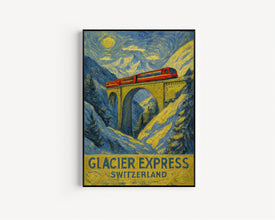 Glacier Express Switzerland Travel Print, Glacier Express Travel Poster Print, Switzerland Train Travel Wall Art, Glacier Express