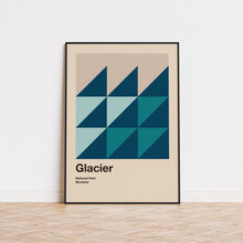 Glacier National Park Mid Century Poster  Abstract Travel Poster  Minimalist Art Print  National Park Poster   Montana Poster 1490610394