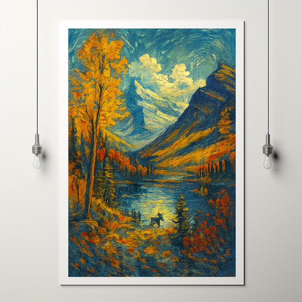 Glacier National Park Poster, Montana Travel Print, Home Decor, Wall Art Painting, Hiking Gift, Rocky mountains Montana poster