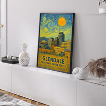 Glendale Poster Print, Glendale Travel Poster, Glendale Van Gogh Style Wall Art, Glendale, California, United States