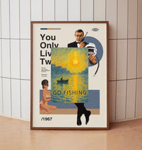 Go Fishing Print, Outdoor Adventure, Hobbies, Sea Angling, Boating, Vintage Travel Poster, Fly Fishing Gift, Illustration, Seaside, Wall Art