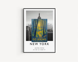 Go Hiking Art Print, Thru Hike, Outdoor Adventure, Vintage Travel Poster, Wall Art Print Gift, Camping, Nature, Mountains, Climbing, Trail