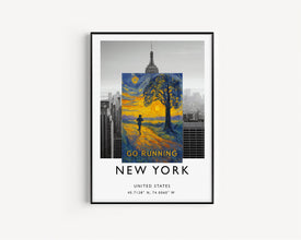 Go Running Poster, Travel Poster, Parkrun, Outdoor Hobbies, Trail Running, Marathon, Triathlon, Gift For Runner, Retro Prints, Adventure Art (2)