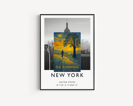 Go Running Poster, Travel Poster, Parkrun, Outdoor Hobbies, Trail Running, Marathon, Triathlon, Gift For Runner, Retro Prints, Adventure Art