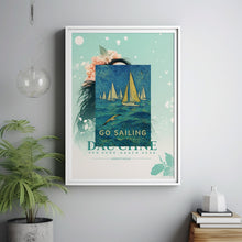 Go Sailing Print, Sailing Wall Art, Outdoor Adventure, Sailor Gift, Vintage Travel Poster, Boating Illustration, Boats, Framed Print, Retro