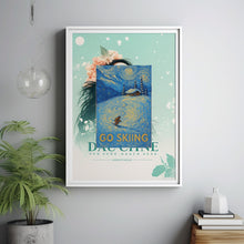 Go Skiing Print, Travel Poster, Outdoor Adventure, Hobbies, Gift for Skiers, Mountaineering, Wild Swimming, Hiking, Vintage Ski Poster Art