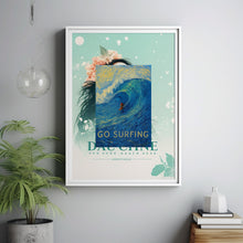 Go Surfing Print, Travel Poster, Outdoor Adventure, Hobbies, Gift for Surfers, Ocean Beach Waves, Wild Swimming, Hiking, Vintage Surf Poster