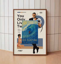 Go Surfing Print, Travel Poster, Outdoor Adventure, Hobbies, Gift for Surfers, Ocean Beach Waves, Wild Swimming, Hiking, Vintage Surf Poster