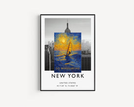 Go Windsurfing Art Print, Outdoor Pursuits, Outdoor Activity Poster, Seaside Art, Water Sports Poster, Hobby Print, Windsurfer Art, Travel