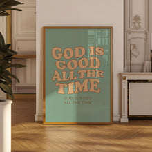 God is Good All The Time Print, Retro Christian Wall Art, Sage Green Poster, Bible Verse, Digital Download, Large Printable Art 1486125749