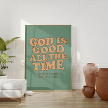 God is Good All The Time Print, Retro Christian Wall Art, Sage Green Poster, Bible Verse, Digital Download, Large Printable Art 1486125749