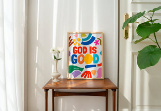 God is Good Print, Retro Christian Wall Art, Faith Poster, Bible Verse, Digital Download, Large Printable Art, Prayer Room Decor 1642509501