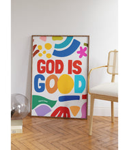 God is Good Print, Retro Christian Wall Art, Faith Poster, Bible Verse, Digital Download, Large Printable Art, Prayer Room Decor 1642509501