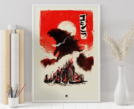 Godzilla Poster - Godzilla - Minimalist Movie Poster - Vintage Retro Art Print - Custom Poster - Wall Art Print - Home Decor - Gift 1905355221