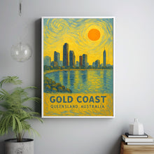 Gold Coast Poster Print, Gold Coast Travel Poster, Gold Coast Van Gogh Style Wall Art, Gold Coast, Queensland, Australia