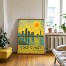 Gold Coast Poster Print, Gold Coast Travel Poster, Gold Coast Van Gogh Style Wall Art, Gold Coast, Queensland, Australia