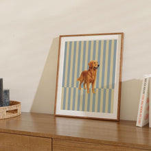 Golden Retriever Striped Wall Art Dog Lovers Gift Dog Mom Gift Golden Retriever Art Trendy Dog Wall Art Pet Portrait Digital Download 4308889619