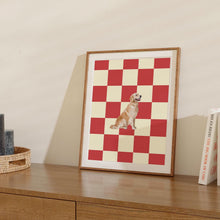 Golden Retriever Wall Art Checkered Print Dog Lovers Gift Dog Owner Gift Golden Retriever Art Trendy Dog Wall Art Digital Download 1825597042