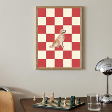 Golden Retriever Wall Art Checkered Print Dog Lovers Gift Dog Owner Gift Golden Retriever Art Trendy Dog Wall Art Digital Download 1825597042