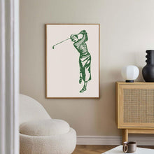 Golf Vintage Poster  Woman Golfer  Mid Century Modern Sports Art Print  Golf Gift  Retro Poster  Printable Art  Digital Download 1833909969