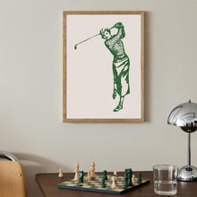 Golf Vintage Poster  Woman Golfer  Mid Century Modern Sports Art Print  Golf Gift  Retro Poster  Printable Art  Digital Download 1833909969