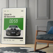 Gone in 60 Seconds Poster, Mid Century Modern Gone in 60 Seconds Movie Poster, Retro Movie Print, Modern Vintage Movie Posters 4371056420