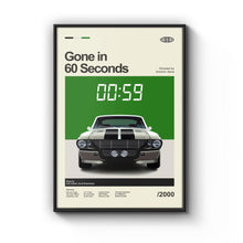 Gone in 60 Seconds Poster, Mid Century Modern Gone in 60 Seconds Movie Poster, Retro Movie Print, Modern Vintage Movie Posters 4371056420