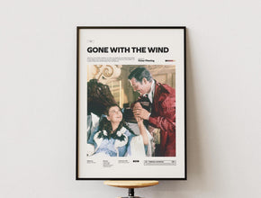 Gone with the Wind Poster Print, Vivien Leigh and Clark Gable Poster in Gone with the Wind, Alternative Movie Poster, Cinematic Room Decor 1886044315