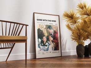 Gone with the Wind Poster Print, Vivien Leigh and Clark Gable Poster in Gone with the Wind, Alternative Movie Poster, Cinematic Room Decor 1886044315