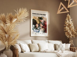 Gone with the Wind Poster Print, Vivien Leigh and Clark Gable Poster in Gone with the Wind, Alternative Movie Poster, Cinematic Room Decor 1886044315