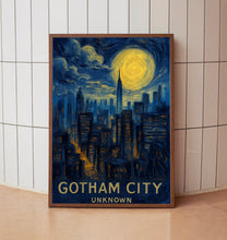 Gotham City Travel Print, Gotham City Fiction Poster Print, Gotham Wall Art, New York Fiction Travel Wall Decor